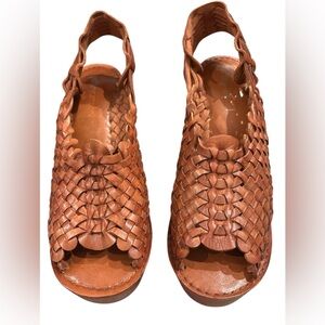 Jeffery Campbell leather woven heels